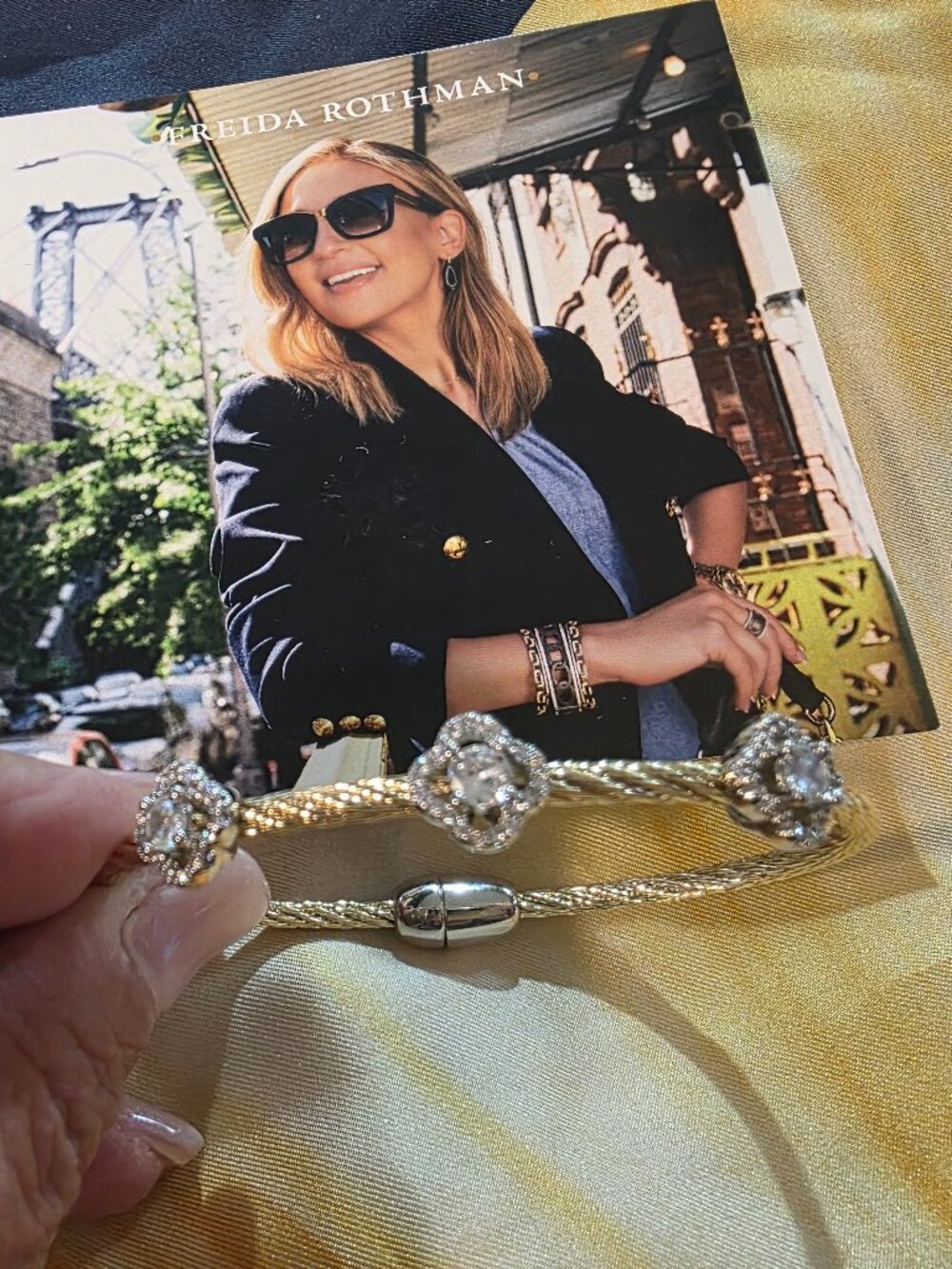 Frieda Rothman-yellow gold and cubic zirconia bracelet